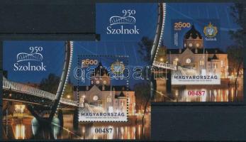 2025 950 éves Szolnok fogazott és vágott blokk azonos sorszámmal