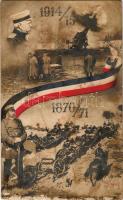 1914/15 - 1870/71 WWI German military propaganda art postcard with Bismarck (fl)