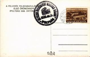 1938 Ipolyság, Sahy; bevonulás, "Felvidék felszabadulásának első örömünnepe" / entry of th...