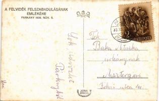 1938 Párkány, Stúrovo; bevonulás, "Éljen Horthy! Mindent vissza! Győzött Magyarország!" dí...