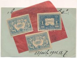 1901 "A piros bugyelláris titka" kihajtható, belül mini 10 és 50 forintos "bankjegyek...