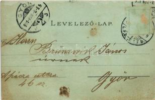 1901 Budapest I. Tabán városrész, Szent Gellérthegy este holdfényben. Ottmar Zieher Art Nouveau lith...