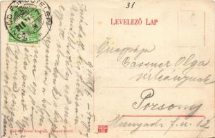 1911 Fonyód, Bélatelepi fürdőház, sínek. Kajos Vilmos kiadása (EB)