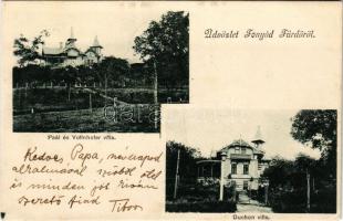 1904 Fonyód, Paál és Vollnhofer villa, Duchon villa. Gerő Zsigmond kiadása (EK)