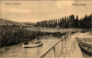 1907 Balatonalmádi, részlet a kikötőből, nádas (Rb)