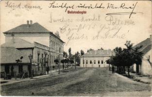 1911 Balatonboglár, utca, üzletek (ragasztónyom / glue marks)