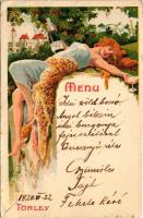 Budapest XXII. Budafok, Törley kastély és pezsgőgyár. Szecessziós reklám és étlap / Menu. Kellner és Mohrlüder Art Nouveau, floral, litho (EB)