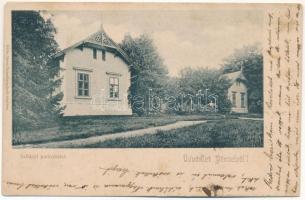 1903 Pécel, Szilágyi park. Határ János kiadása (ázott / wet damage)