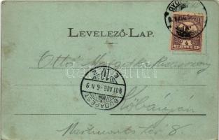 1901 Gyöngyös, Állami polgári leányiskola este holdfényben. Adler Zsigmond kiadása (EK)