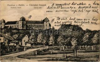 Gács, Halic; vár. Redlinger kiadása (Losonc) / Halicky hrad / castle (EB)