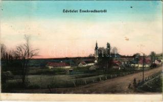 1913 Érsekvadkert, út, templom (fl)
