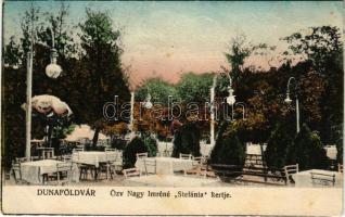 Dunaföldvár, Özv. Nagy Imréné "Stefánia" kertje, étterem. Somló Manó kiadása (EK)