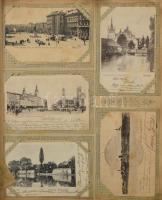 Képeslap gyűjtemény: ~300 db régi, főleg múlt századfordulós képeslap szecessziós albumban, benne re...