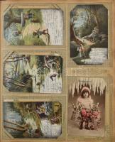 Képeslap gyűjtemény: ~300 db régi, főleg múlt századfordulós képeslap szecessziós albumban, benne re...