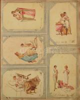 Képeslap gyűjtemény: ~300 db régi, főleg múlt századfordulós képeslap szecessziós albumban, benne re...