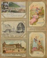 Képeslap gyűjtemény: ~300 db régi, főleg múlt századfordulós képeslap szecessziós albumban, benne re...
