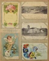 Képeslap gyűjtemény: ~300 db régi, főleg múlt századfordulós képeslap szecessziós albumban, benne re...