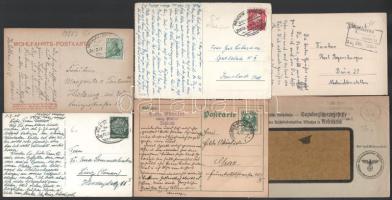 50 db osztrák és német 1950 előtti vasúti, pályaudvari bélyegzés küldeményeke, közte a 3. Birodalom időszaka