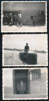 1939 Komárom, Felvidék, cseh betonerőd (bunker), 3 db fotó, a hátoldalon feliratozva, 6x9 cm