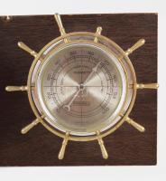 Hajós stílusú thermometer, fa lapon, 14x27 cm