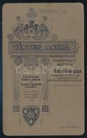 cca 1910 Elegáns fiatalember portréja, vizitkártya Vértes Antal nagykanizsai műterméből, a verzón vi...