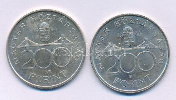 1994. 200Ft Ag "Deák" (2x) T:AU,XF patina Adamo F13.1