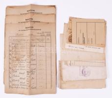 cca 1870-1950 Borsod megyei vonatkozású vegyes papírrégiség tétel, közte országgyűlési képviselőválasztás névjegyzékei, Borsodvármegyei ,,Erzsébet"-közkórház röntgenvizsgálat eredménye, szerződések, stb., összesen kb. 22 db