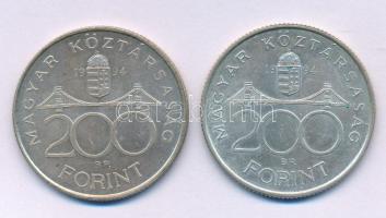 1994. 200Ft Ag "Deák" (2x) T:XF patina Adamo F13.1