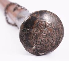 Gavallérbot ezüst (Ag) markolattal, jelzett, h: 90 cm