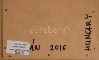 2016 Bukrán Edit (1957-) Virágmotívum. Kerámia kép, keretben, jelzett, 10x10 cm, 17x17 cm