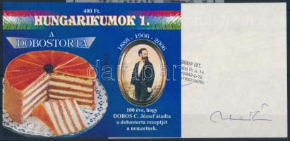 2006 Dobostorta emlékívpár aláírással, tanúsítvánnyal