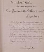 1894-1895 "Magyar levelezés Hatfaludy Ella 1894-95." Benne rendkívül szép írással, különfé...