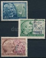 1950 Gyermek 3 db bélyeg számvízjellel