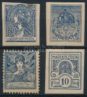 1898 4 db Turul terv próbanyomat (rozsda / stain)