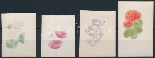 1950 Virág I. 4 klf vágott fázisnyomat, enyvezett papíron