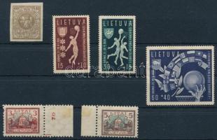 Litvánia kis tétel, 6 db bélyeg stecklapon