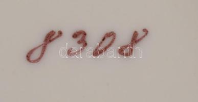 5 darabos rózsamintás tál szett, kopással, d: 18 cm