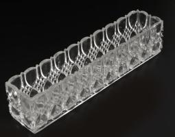 3 darabos üveg kínáló szett, pattogzással, h: 21-23 cm