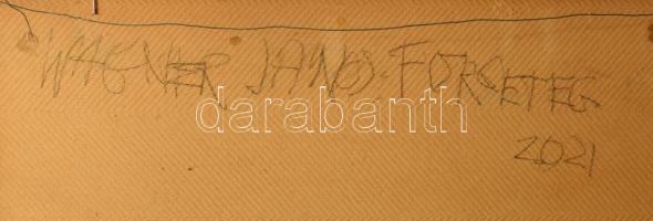 Wagner János (1936-2022): Förgeteg, 2021. Vegyes technika, papír, jelezve jobbra lent. Hátoldalán au...