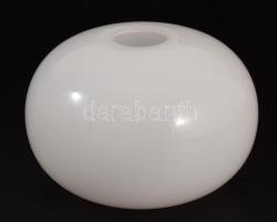 Iparművész tejüveg váza, jelzés nélkül, d: 11 cm