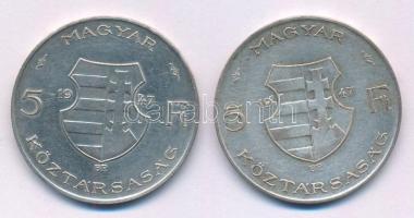 1947. 5Ft Ag "Kossuth" (2x) T:F patina Adamo F8.1