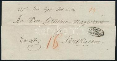 1833 Hivatalos levél " Peter= / vardein" - Fünfkirchen (Pécs)