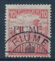 Fiume 1918 Fehérszámú Arató 10f gépi II. felülnyomással (800.000) / Mi 6 with machine II. overprint Signed: Bodor vizsgálójellel