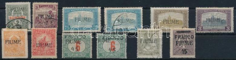 Fiume 1918 12 db bélyeg, Bodor vizsgálójellel (11.150)