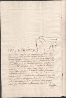 1823 Pest, József nádor (1776-1847) nevében kiállított irat pótharasztpusztai birtok eladásáról, 5 é...