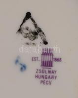 Zsolnay gyűrűtartó tálka, jelzett, d: 8,5 cm