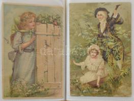 100 db RÉGI képeslap modern fotóalbumba rendezve: Neogrády, Rösler, Gibson sorozat, művészlapok, lit...