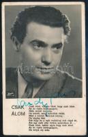 Sárdy János (1907-1969) operaénekes (Bánk Bán) aláírt képeslapja