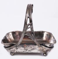 Berndorf kínáló, jelzett, 18x18x16 cm