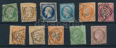 Franciaország 11 db klasszikus bélyeg stecklapon